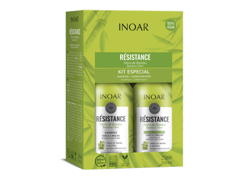 Inoar Resistance Fibra de Bambu Duo Kit - plaukus stiprinantis priemonių rinkinys 2x250ml